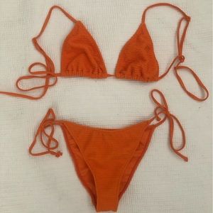 Pacsun Orange Scrunch Bikini Small